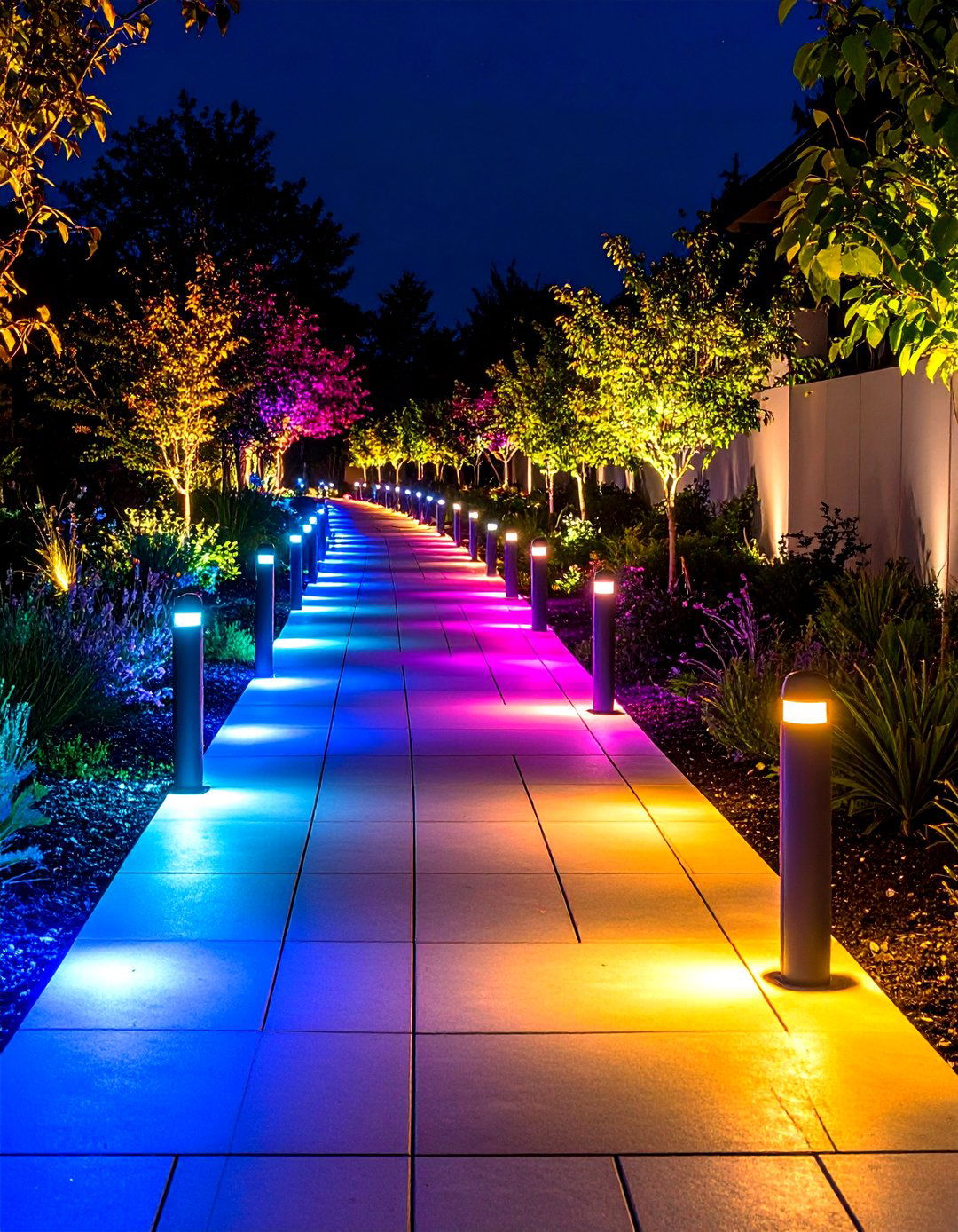 Illuminated Walkway - 20 Sloped Walkway Ideas