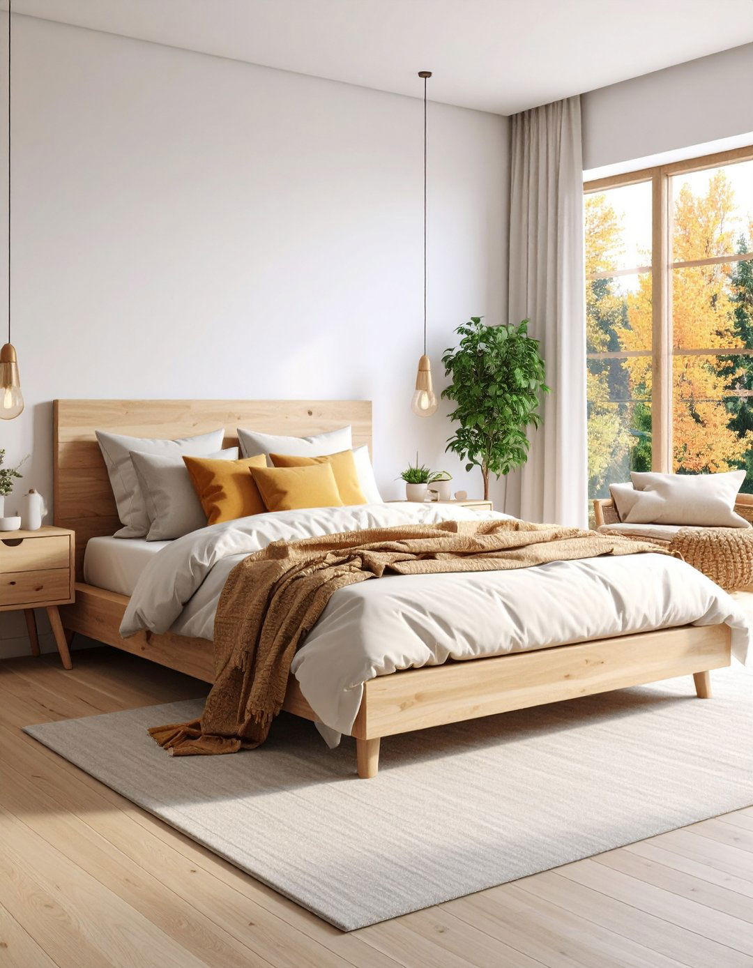 Incorporate Light Wood Elements - 20 Scandinavian Bedroom Ideas