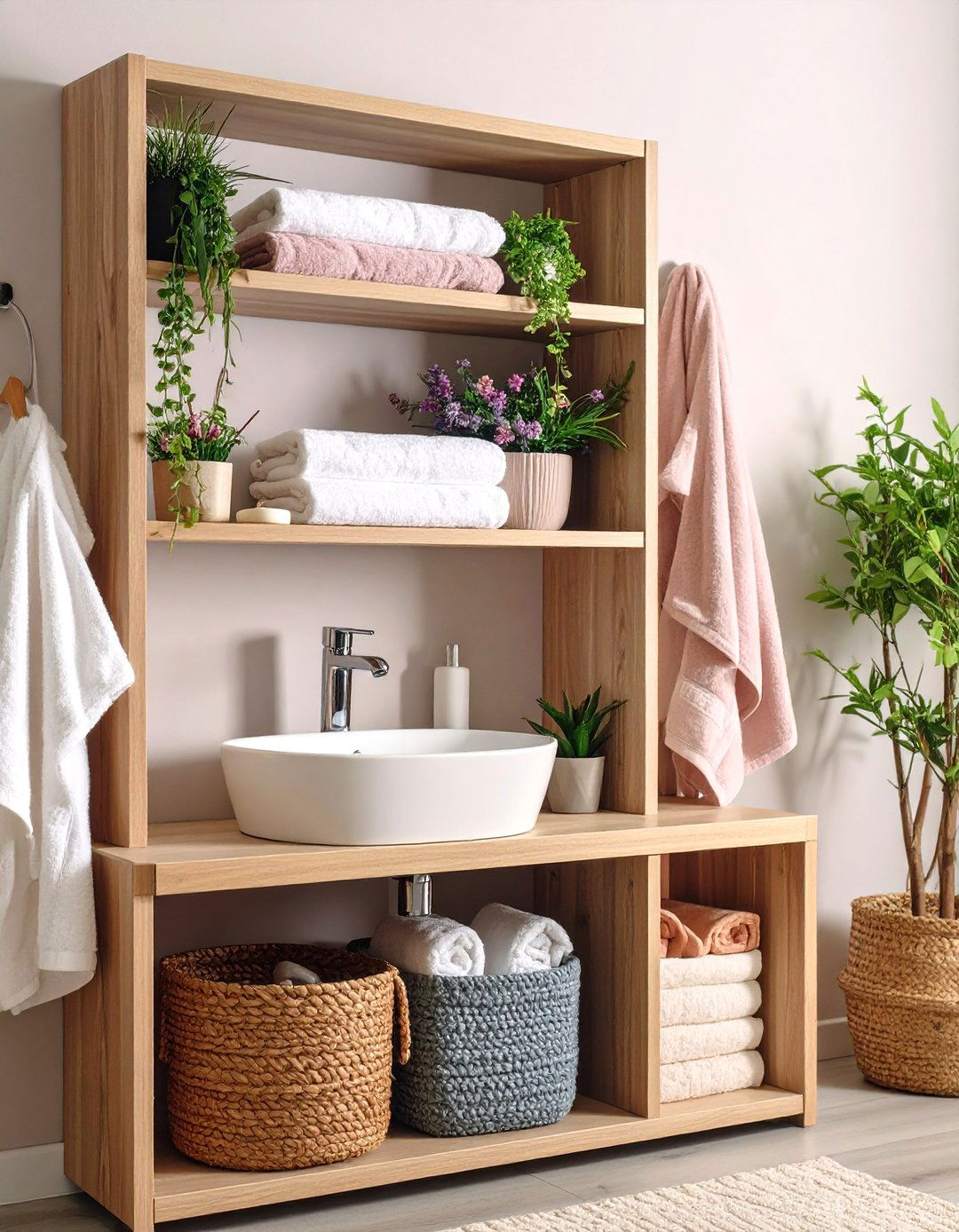 Incorporate Open Shelving - 20 Small Powder Room Ideas