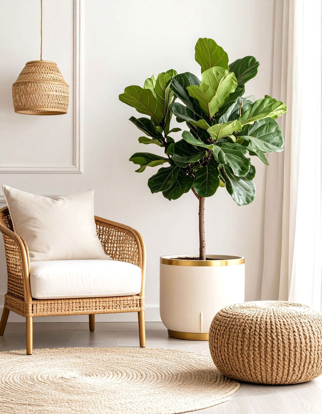 Incorporate Organic Elements for Balance - 20 Cream and Gold Living Room Ideas