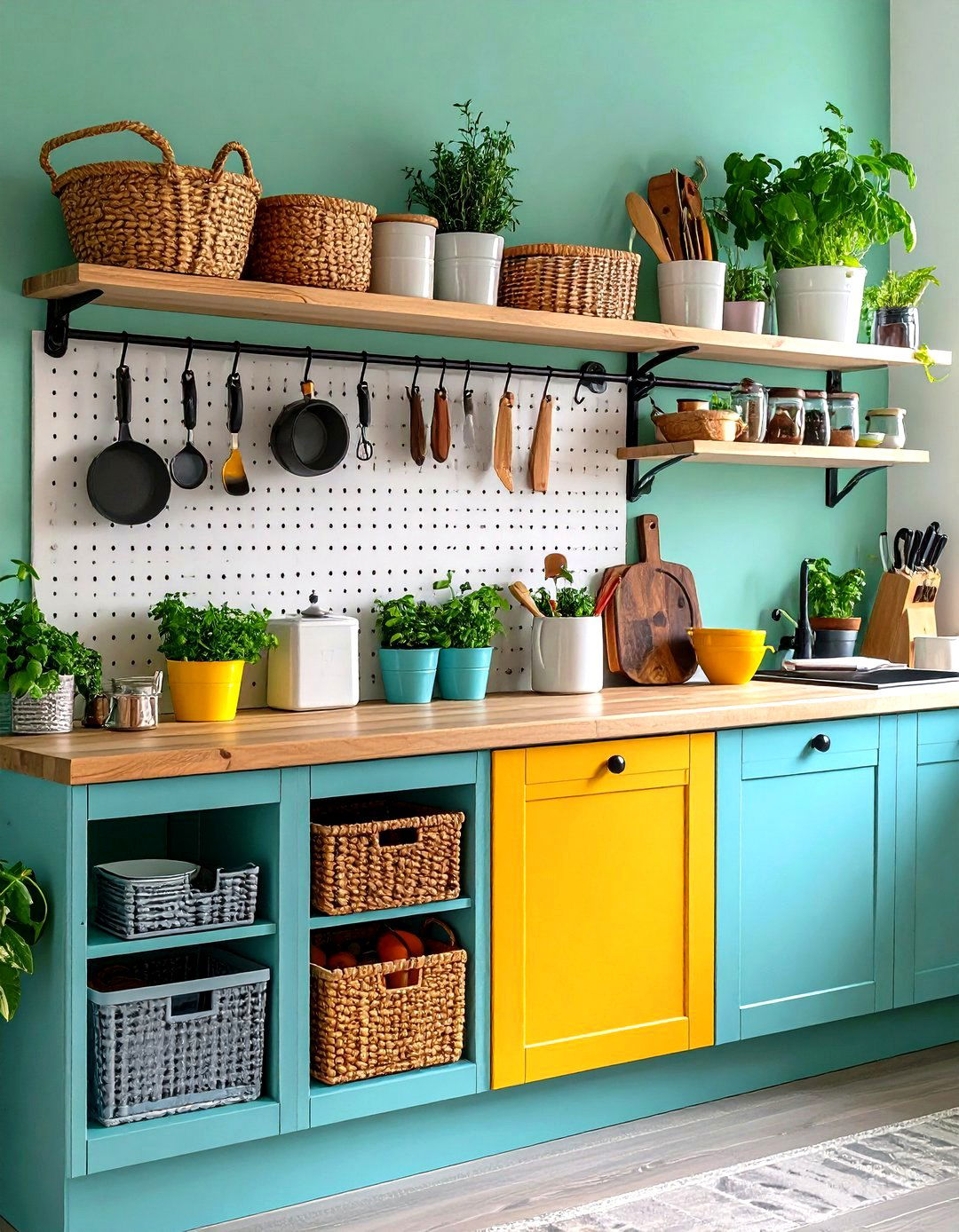Incorporate Pegboard Walls - 20 Small Pantry Ideas