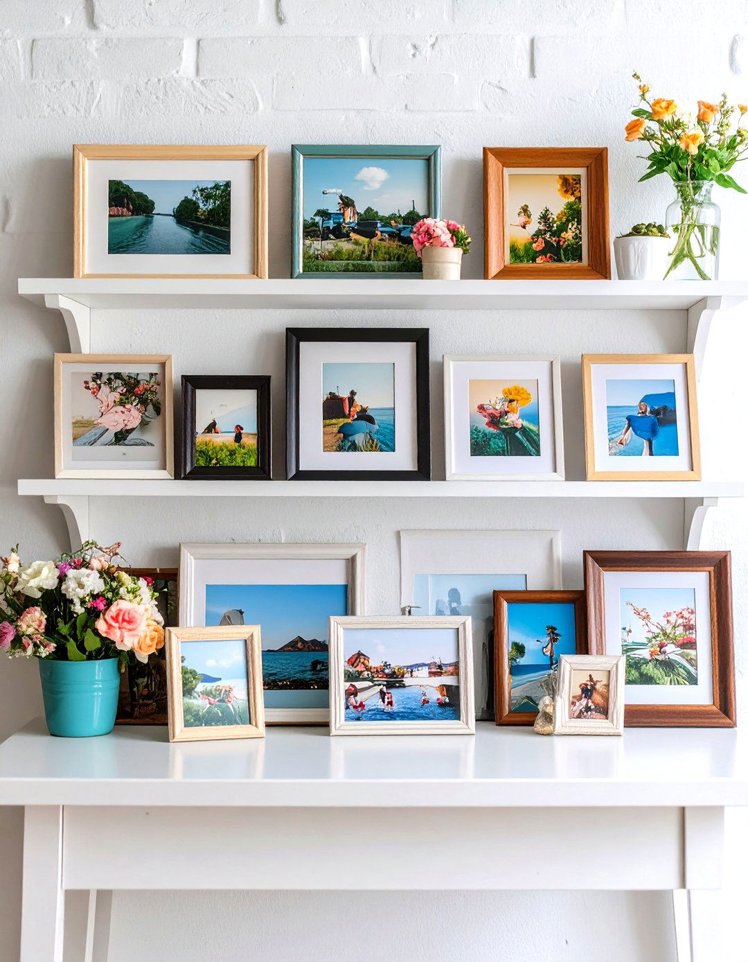 Incorporate Personal Photos and Mementos - 20 Shelf Decor Ideas