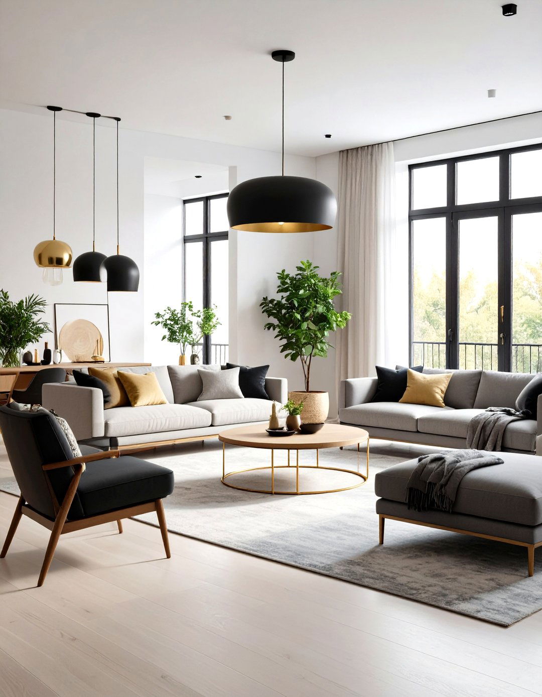 Incorporate Subtle Metallic Accents - 20 Scandinavian Living Room Ideas