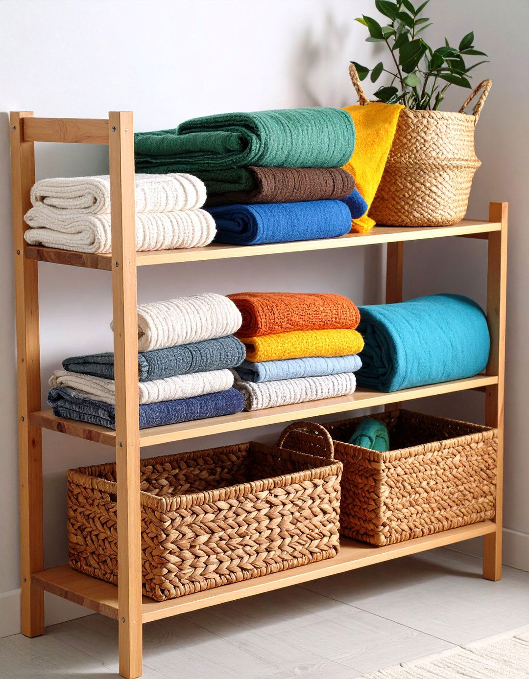Incorporate Textiles and Soft Accents - 20 Shelf Decor Ideas