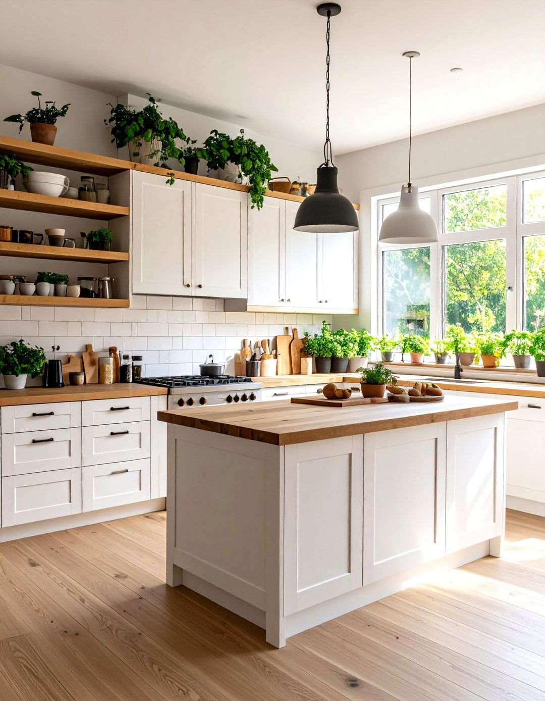 Incorporate Wood Elements - 20 Small White Kitchen Ideas
