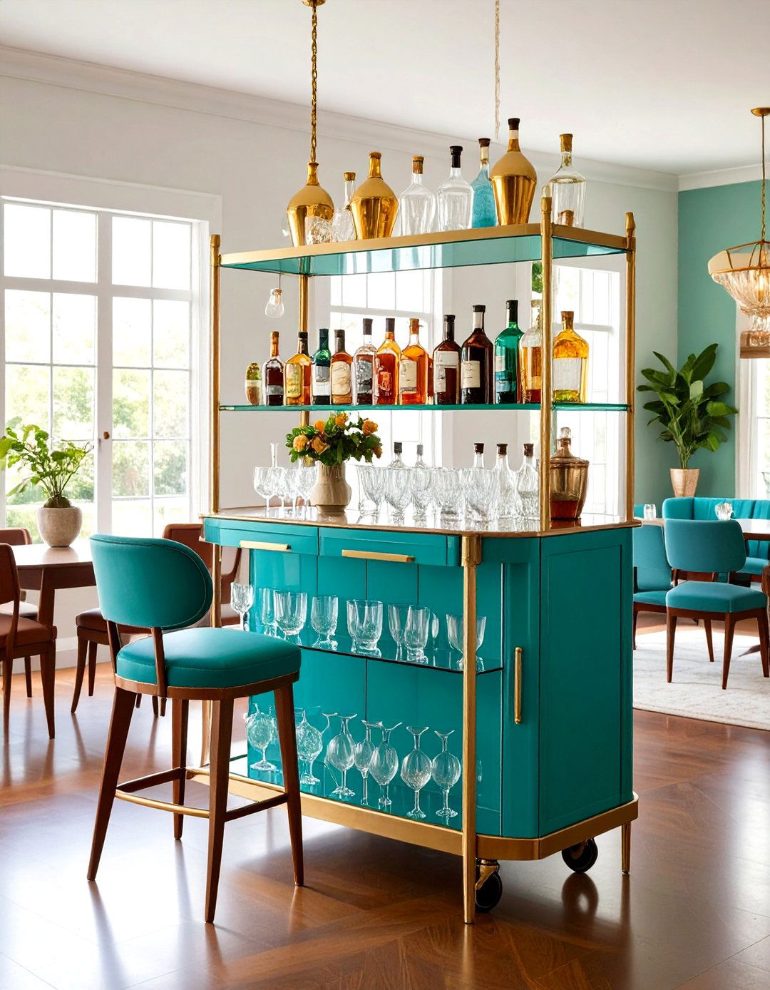 Incorporate a Midcentury Bar Cart - 20 Vintage Dining Room Ideas