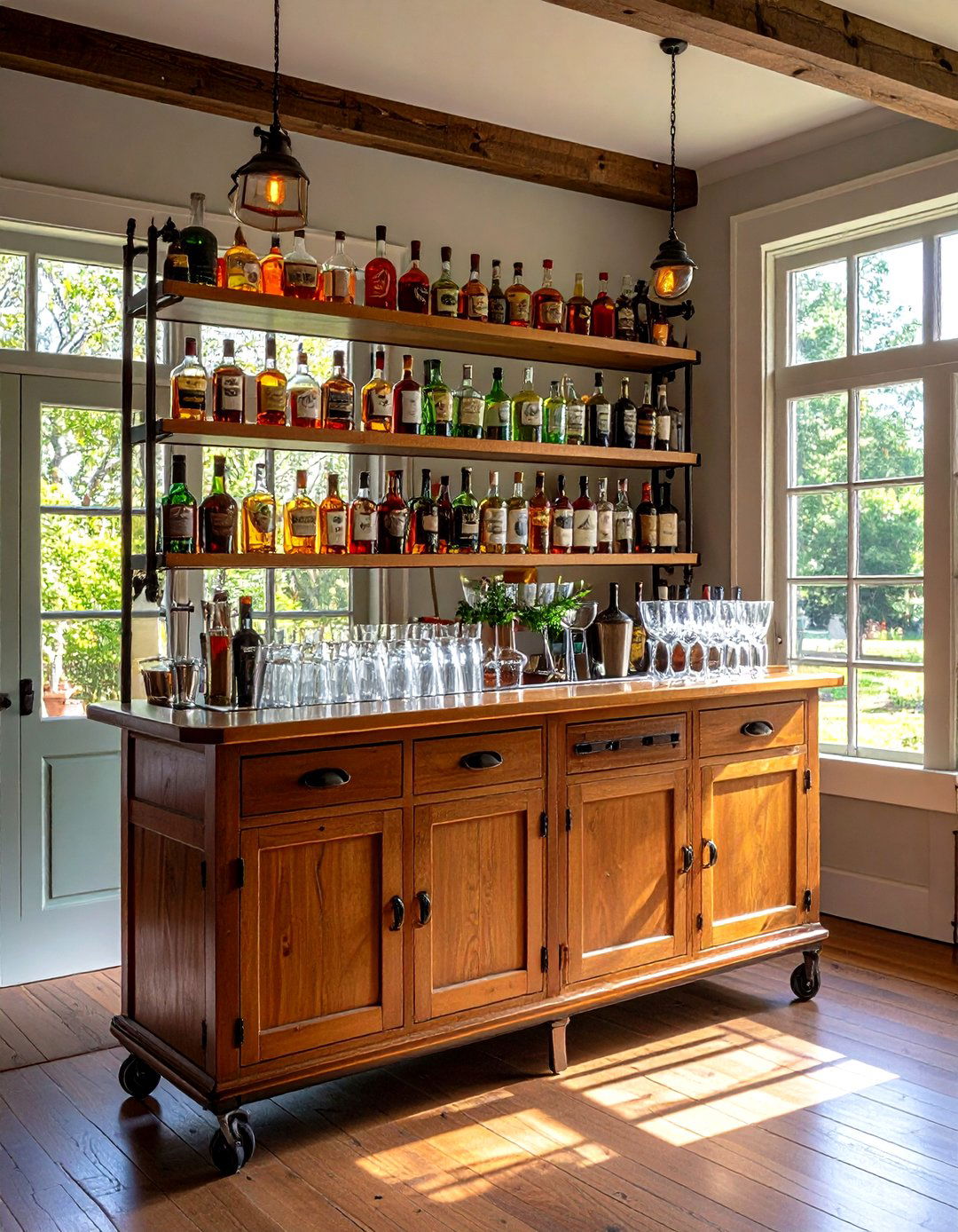 Incorporate a Stylish Bar Cart or Beverage Station - 20 Snug Room Ideas