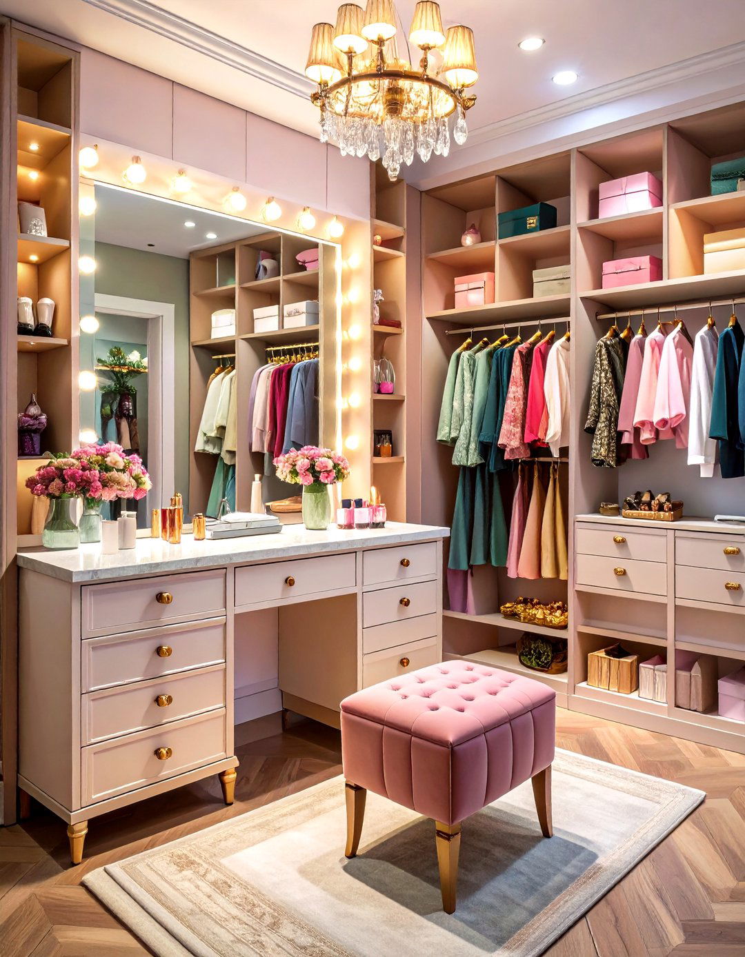 Incorporate a Vanity or Makeup Nook - 20 Walk in Closet Ideas
