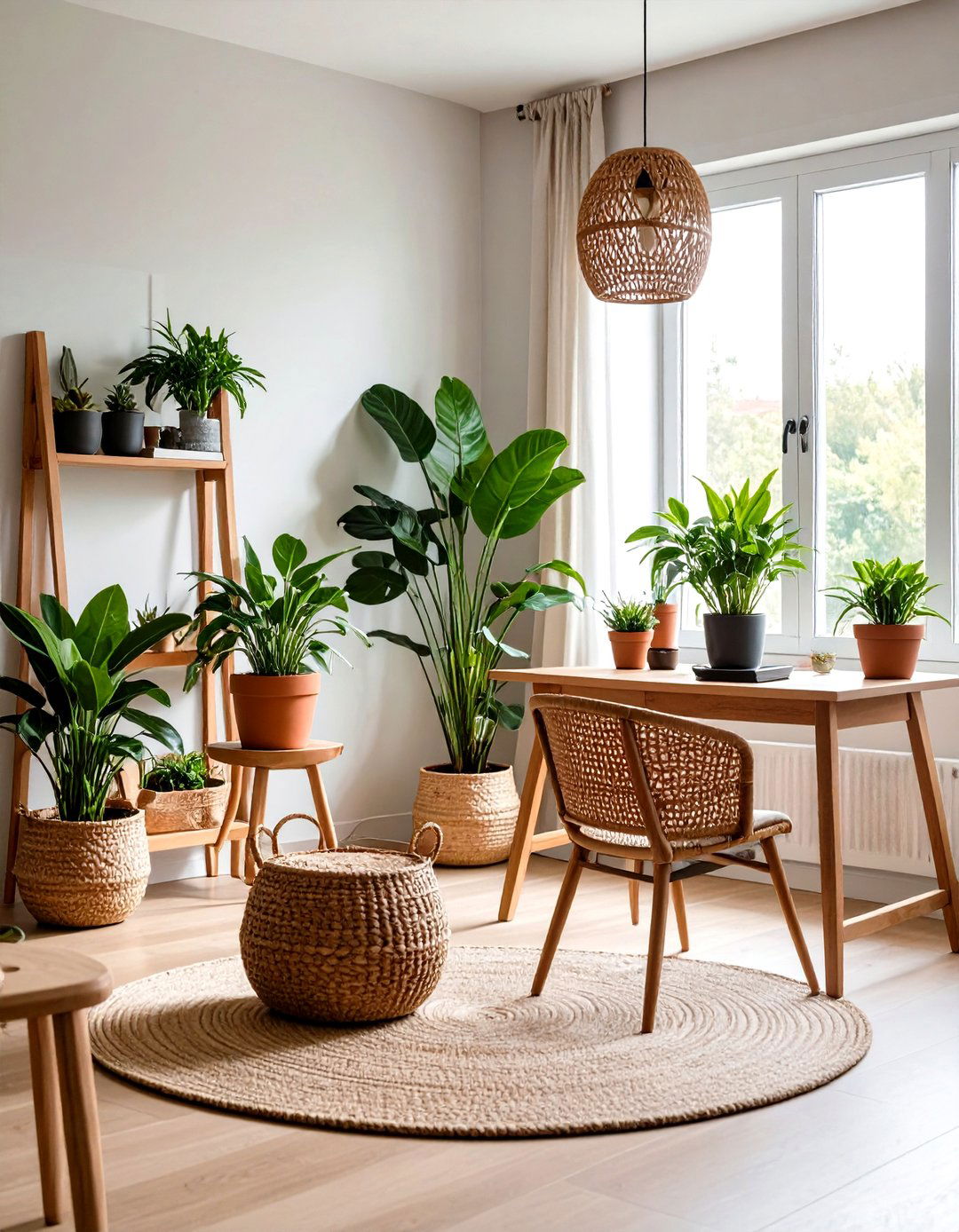 Incorporating Indoor Plants and Greenery - 20 Rustic Home Office Ideas