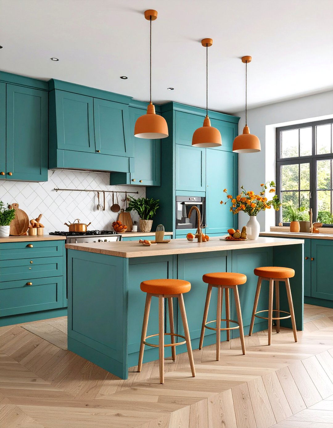 Incorporating Patterns and Textures - 20 Teal and Orange Color Scheme for Your Rooms