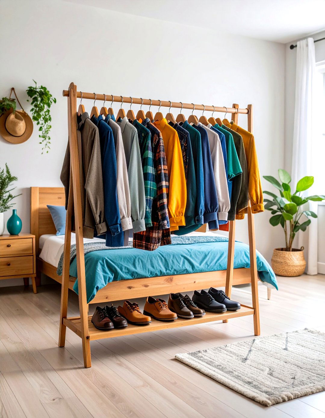 Indie Room Exposed Clothing Rack Display - 20 Indie Room Ideas
