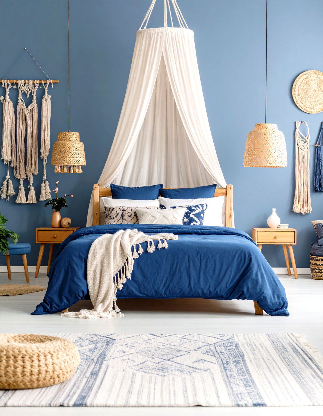 Indigo Boho Blue Bedroom Layers - 20 Girls Blue Bedroom Ideas