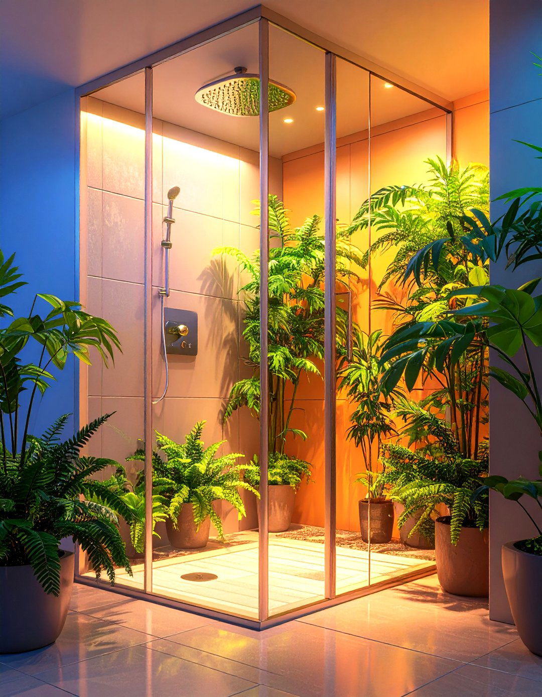 Indoor Greenery - 20 Small Shower Ideas