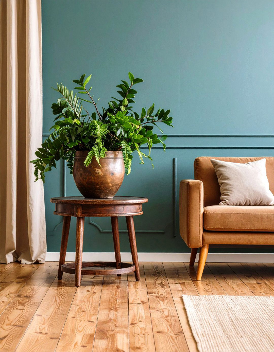 Indoor Greenery in Rustic Planters - 20 Shabby-chic Style Living Room Ideas