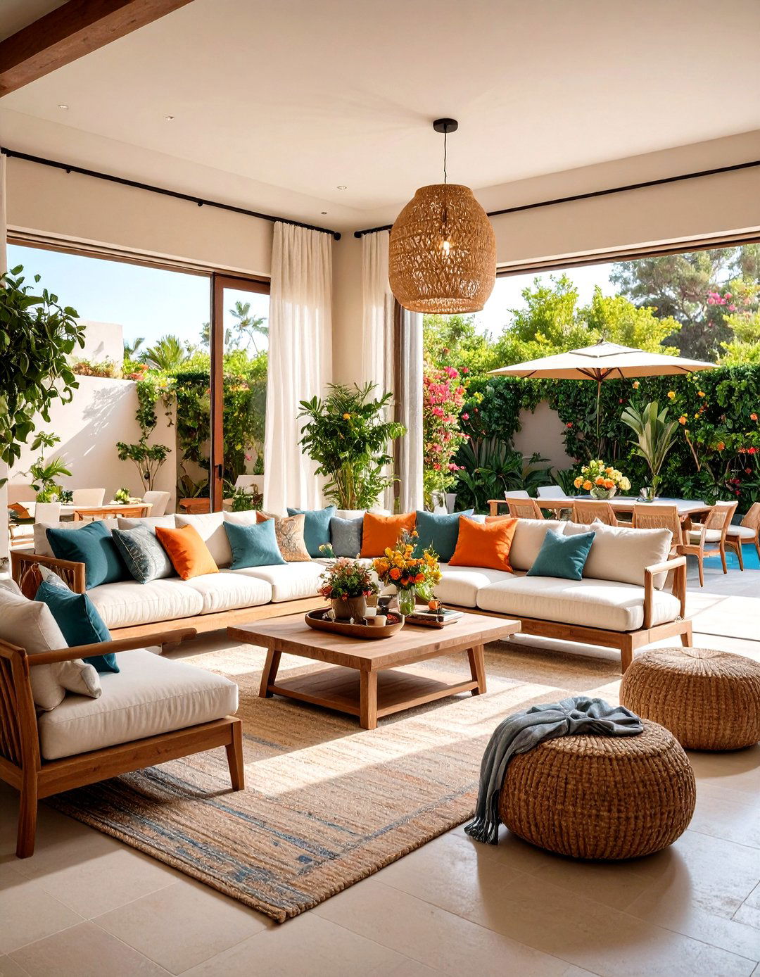 Indoor Outdoor Flow Mediterranean Living Room with Seamless Transitions - 20 Mediterranean Living Room Ideas