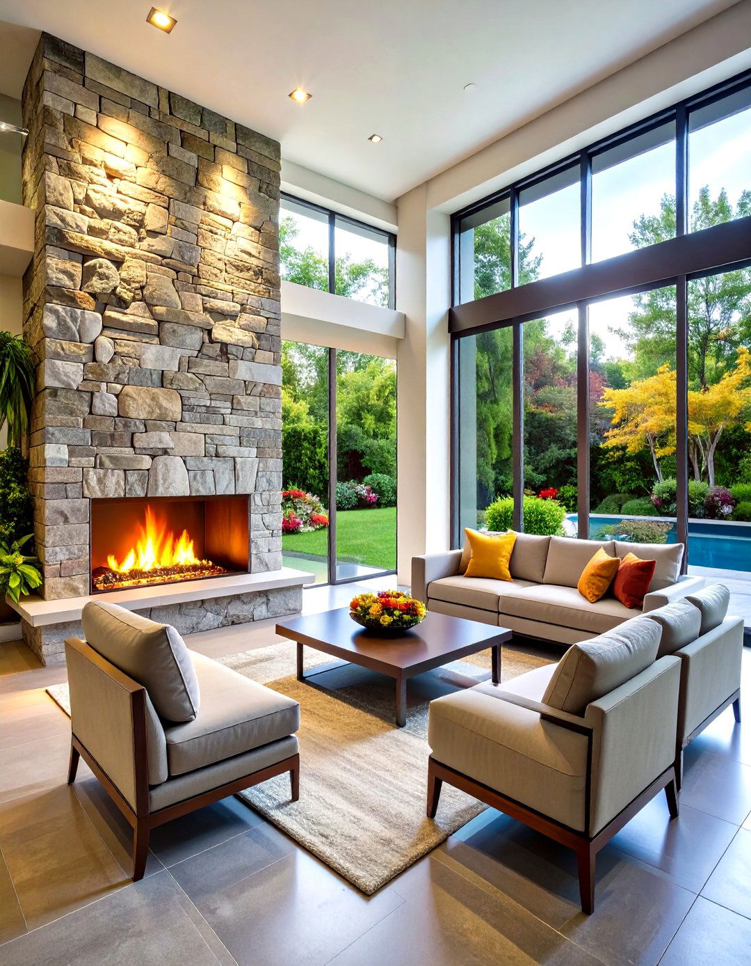 Indoor Outdoor See Through Fireplace - 20 Double-sided Fireplace Ideas