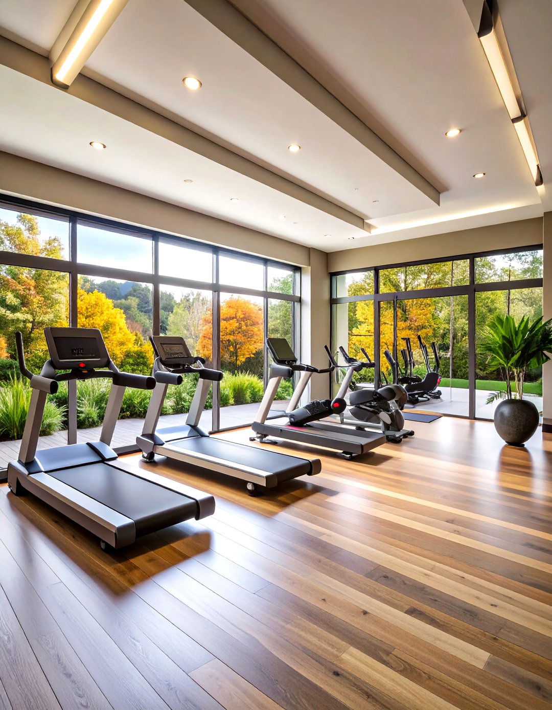 Indoor Outdoor Sliding Door Home Gym - 20 Home Gym Ideas