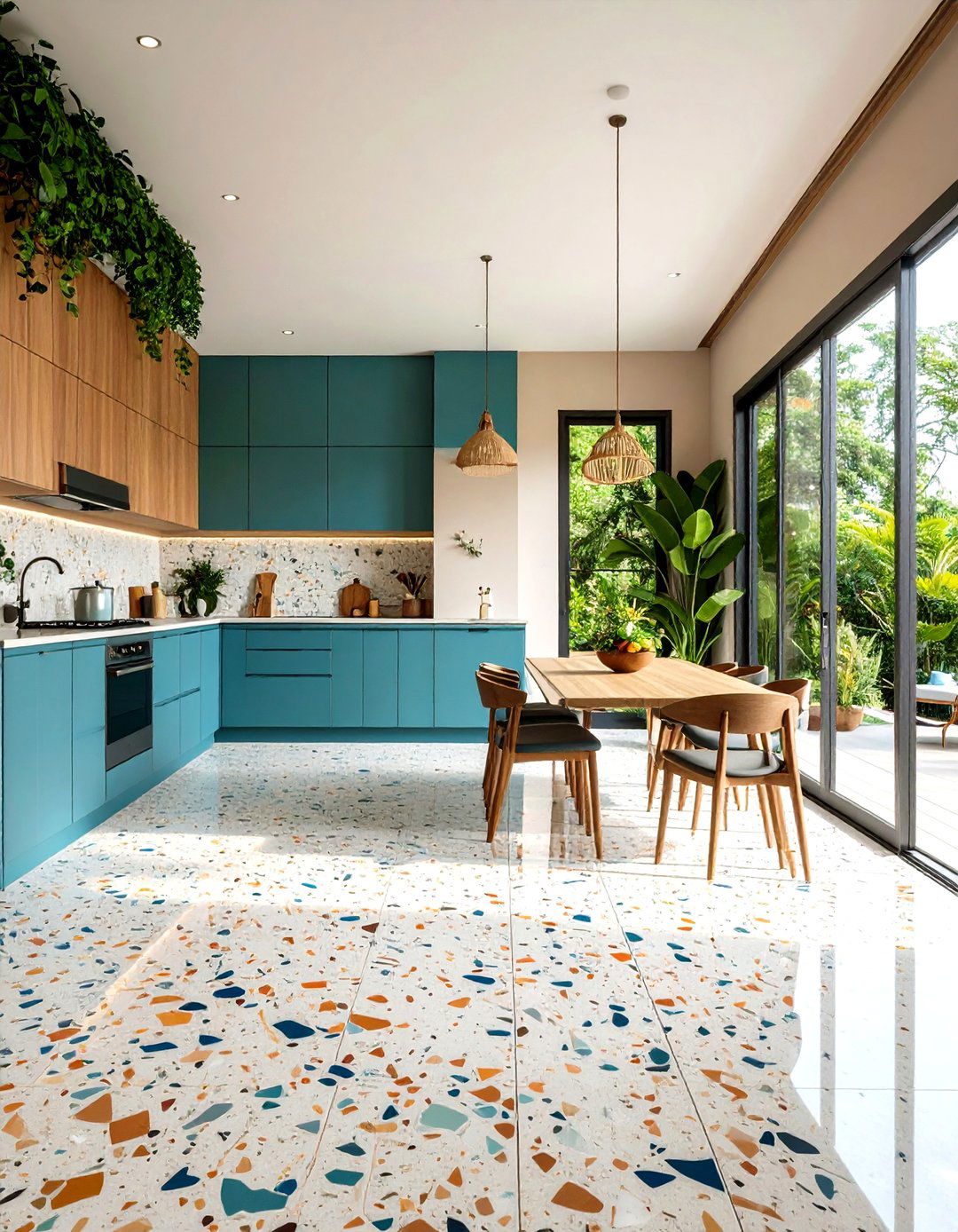 Indoor Outdoor Terrazzo for Seamless Flow - 20 Terrazzo Kitchen Floor Ideas