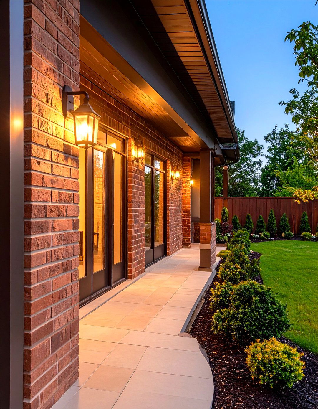 Indoor Outdoor Transition Brick Accent Wall in the Entry - 20 Brick Accent Wall Ideas