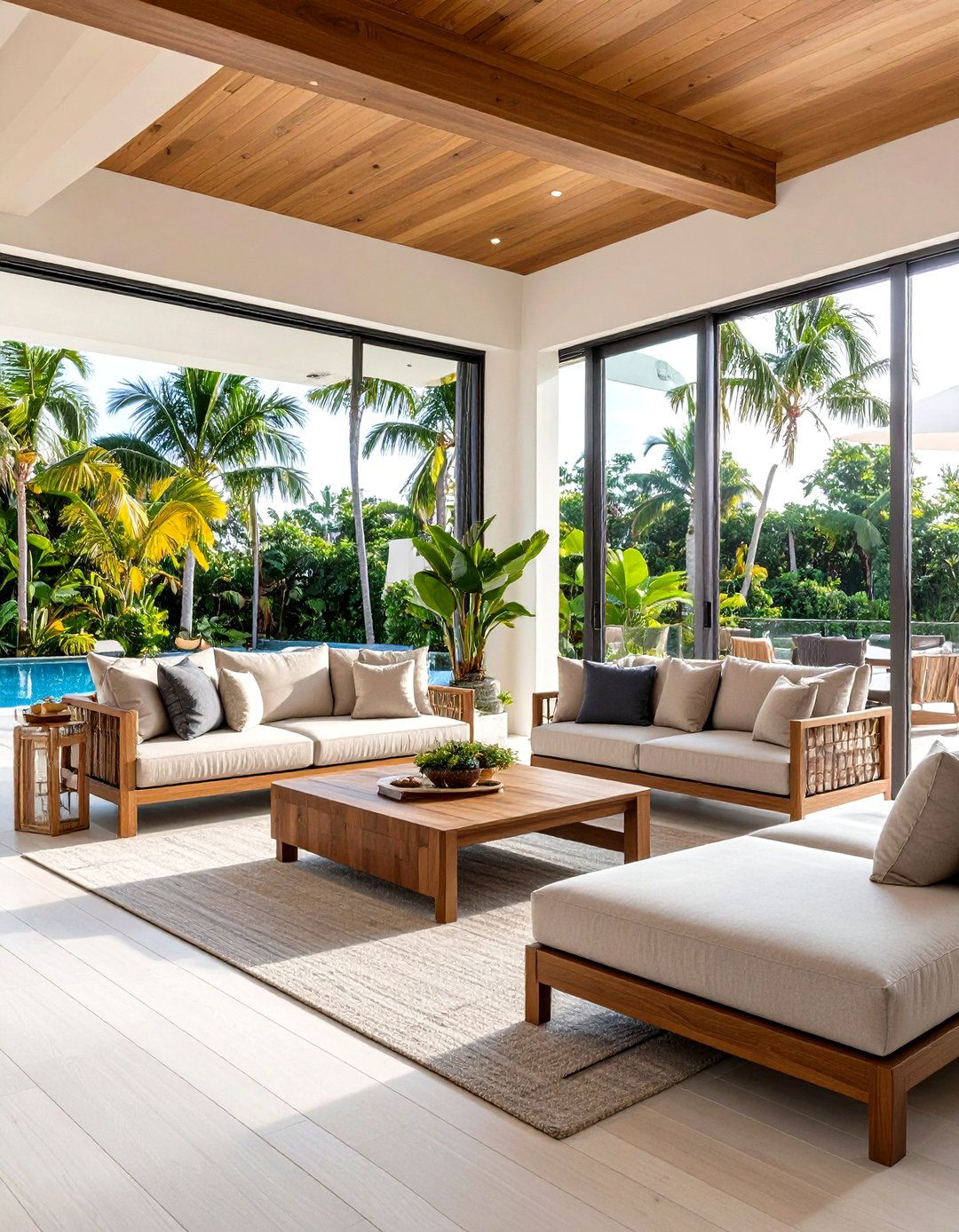 Indoor Outdoor Tropical Living Room - 20 Tropical Living Room Ideas