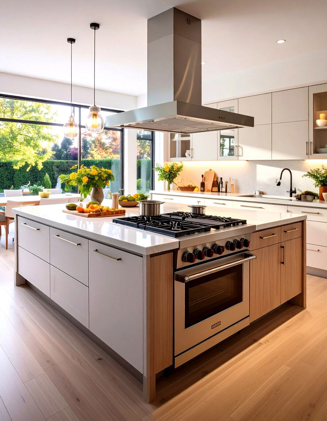 Induction Downdraft Cooktop Clears the View - 20 Dream Kitchen Ideas