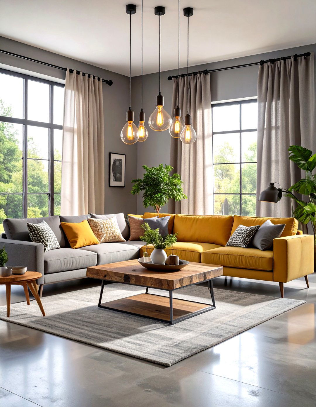 Industrial Accents for Edgy Contrast - 20 Grey Living Room With Dark Wood Floors