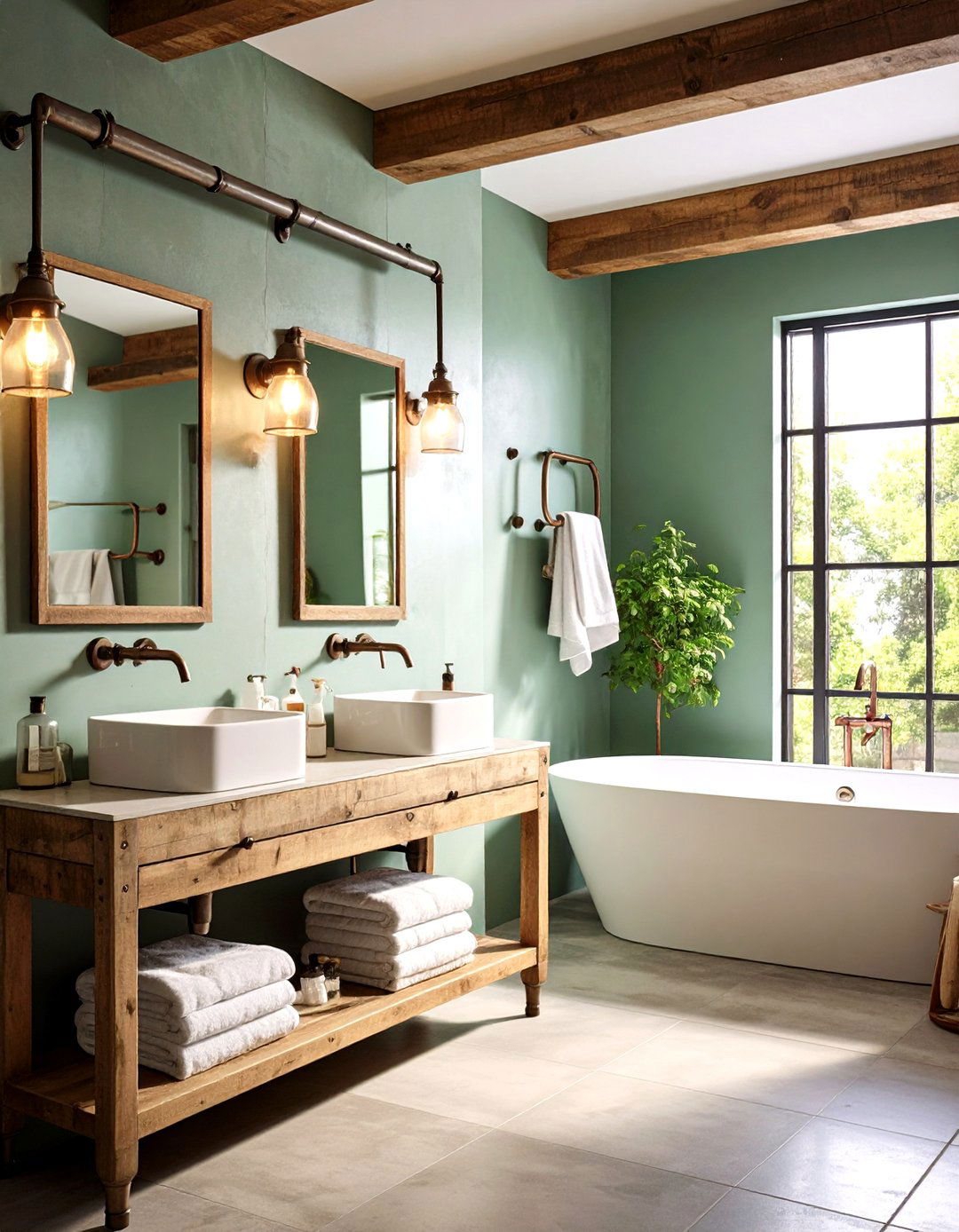 Industrial Bathroom Galvanized Steel Pipe Fixtures - 20 Industrial Bathroom Ideas