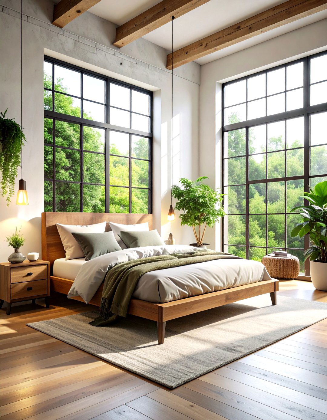 Industrial Bedroom Ideas with Factory Window Style Glazing - 20 Industrial Bedroom Ideas