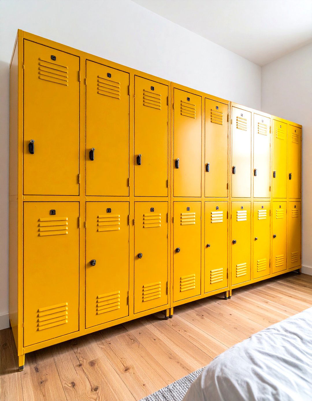 Industrial Bedroom Ideas with Metal Locker Storage Solutions - 20 Industrial Bedroom Ideas