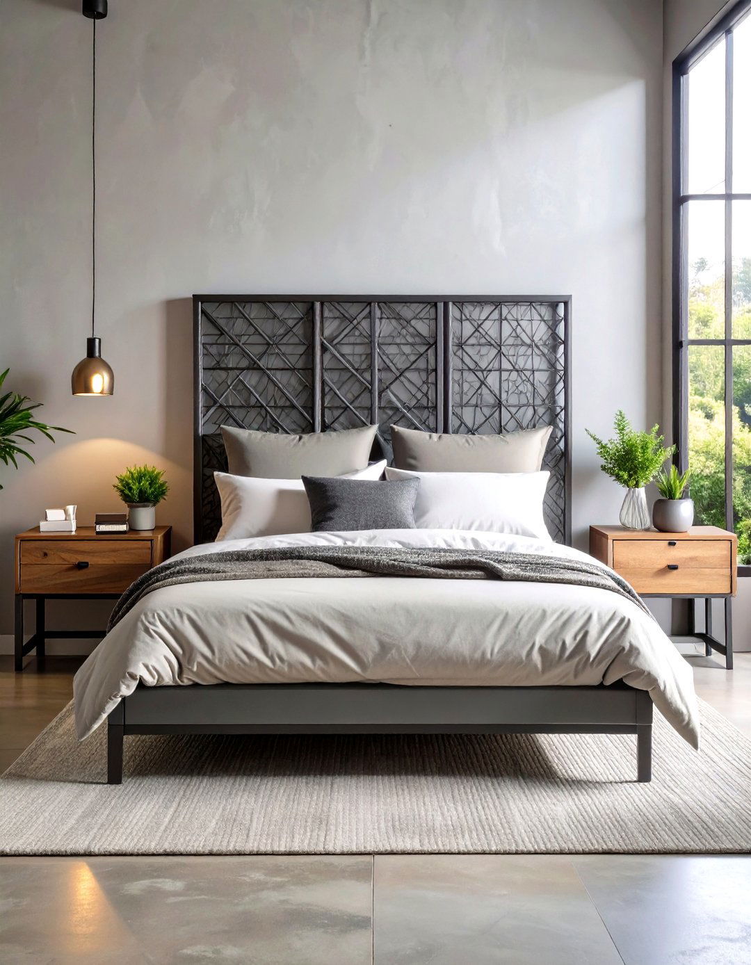Industrial Bedroom Ideas with Raw Steel Headboard Designs - 20 Industrial Bedroom Ideas