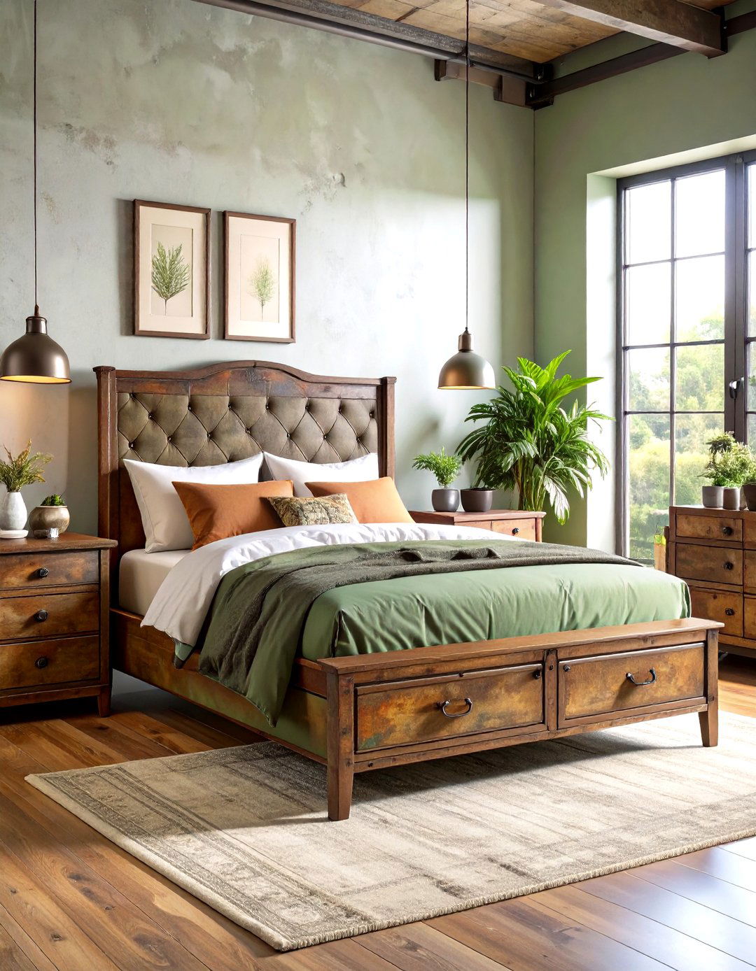 Industrial Bedroom Ideas with Weathered Metal Furniture Collections - 20 Industrial Bedroom Ideas