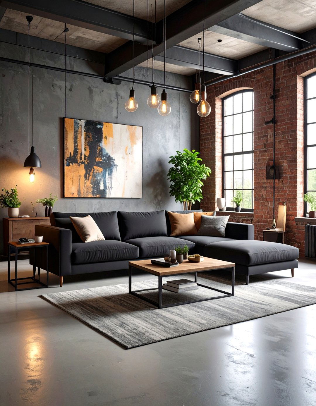 Industrial Black Couch Living Room - 20 Living Room Ideas With Black Couches