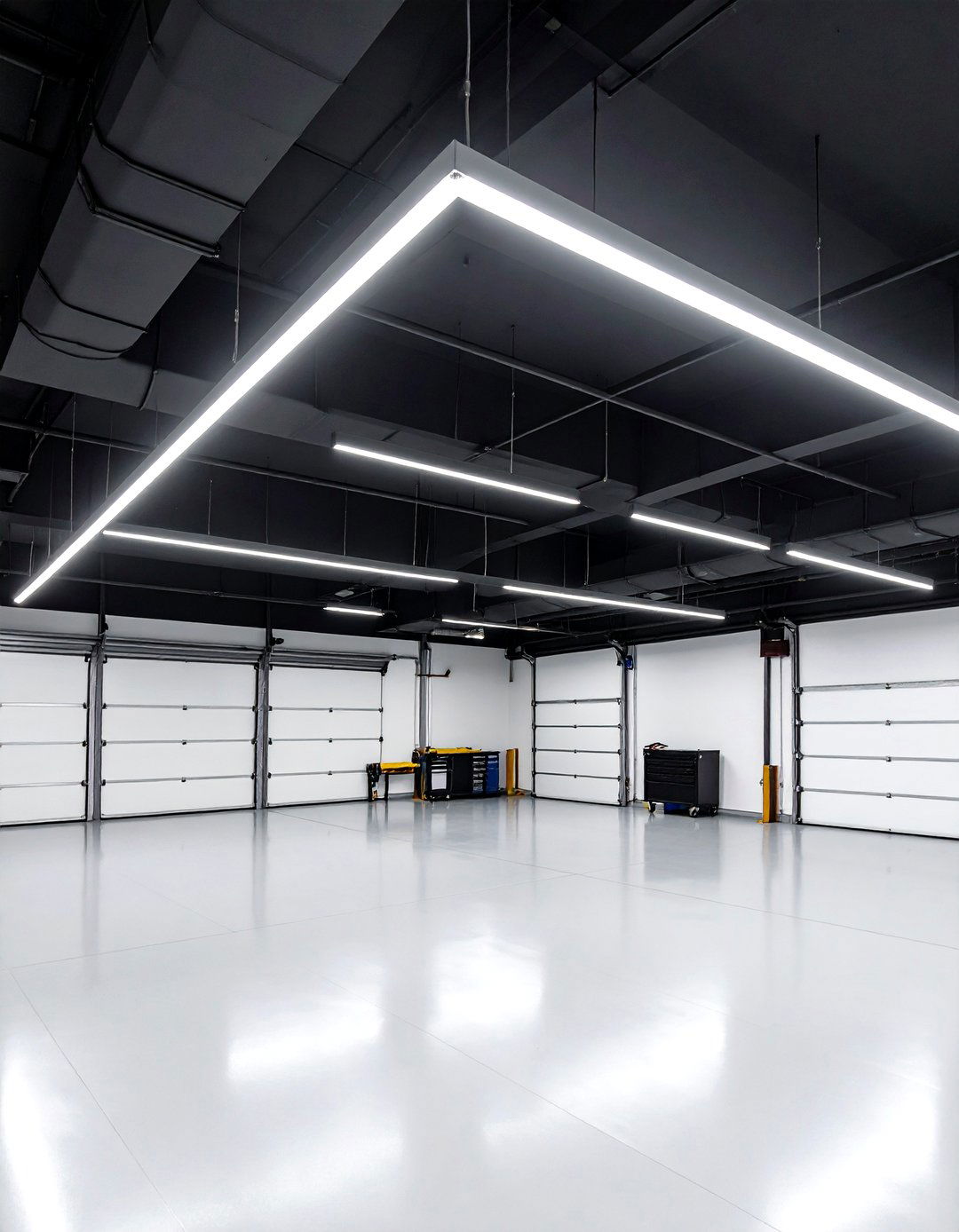 Industrial Black Garage Ceiling Effect - 20 Black Garage Ideas