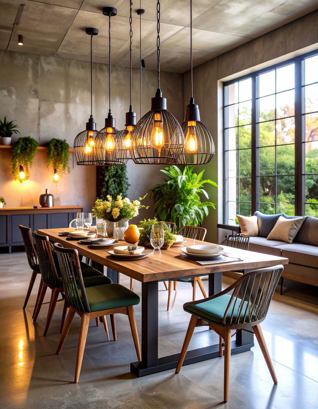 Industrial Cage Lantern Centerpiece with Edison Bulb Lighting - 20 Lantern Centerpiece Ideas