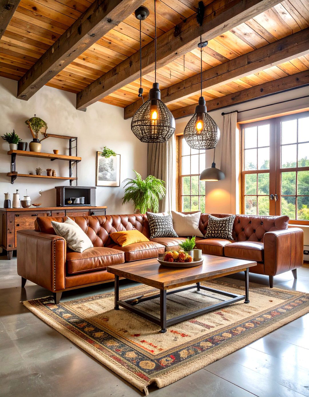 Industrial Chic Cabin Living Room - 20 Cabin Living Room Ideas