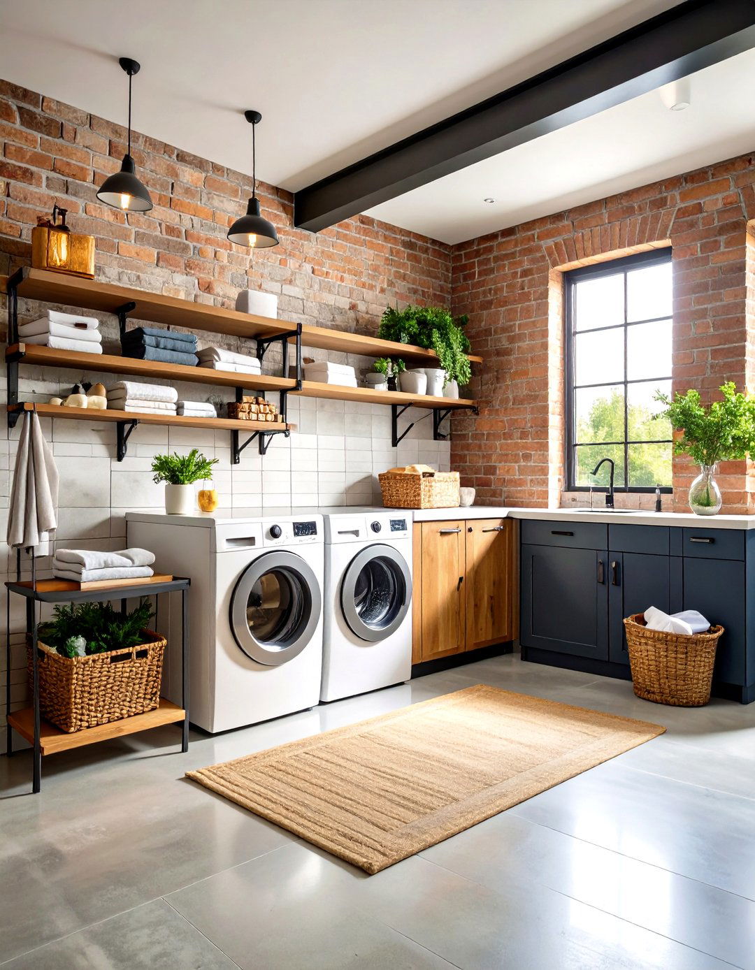Industrial Chic Laundry Room Design - 20 Laundry Room Decor Ideas