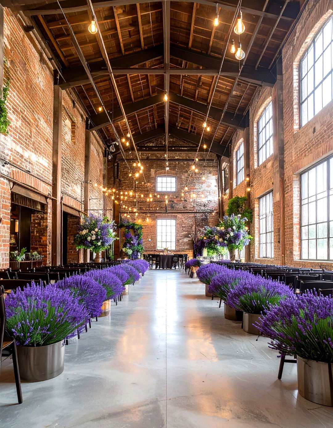 Industrial Chic Lavender Wedding Contrast - 20 Lavender Wedding Ideas