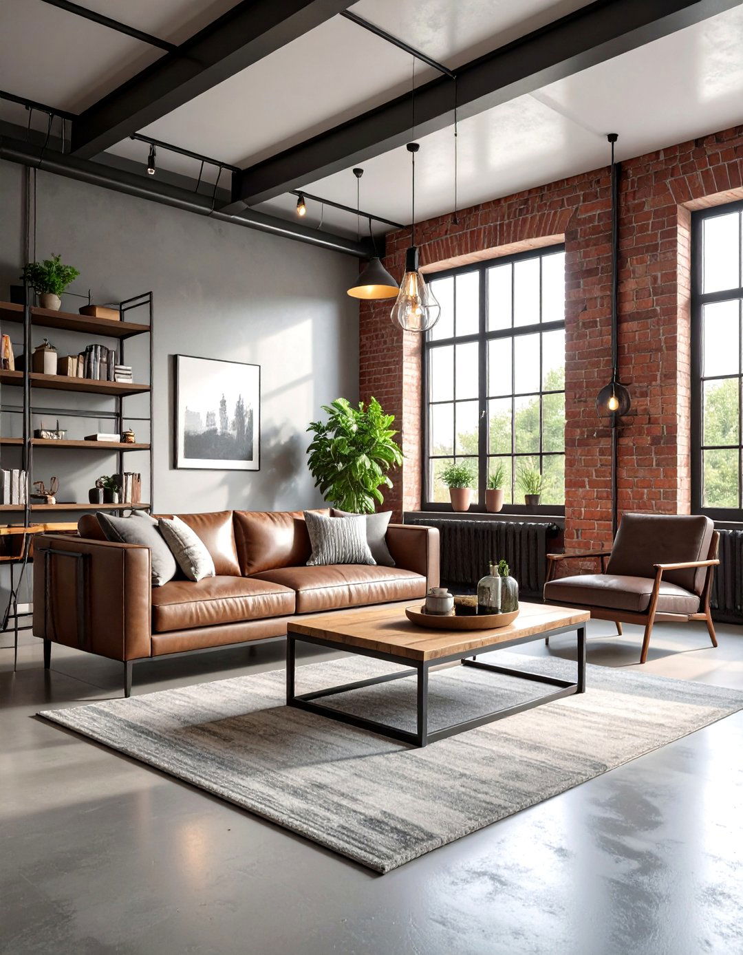 Industrial Chic Living Room With Grey Walls and Black Trim - 20 Living Room With Grey Walls and Black Trim