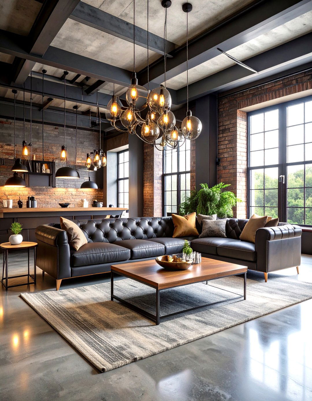 Industrial Chic Loft Style Living Room - 20 Loft-style Living Room Ideas