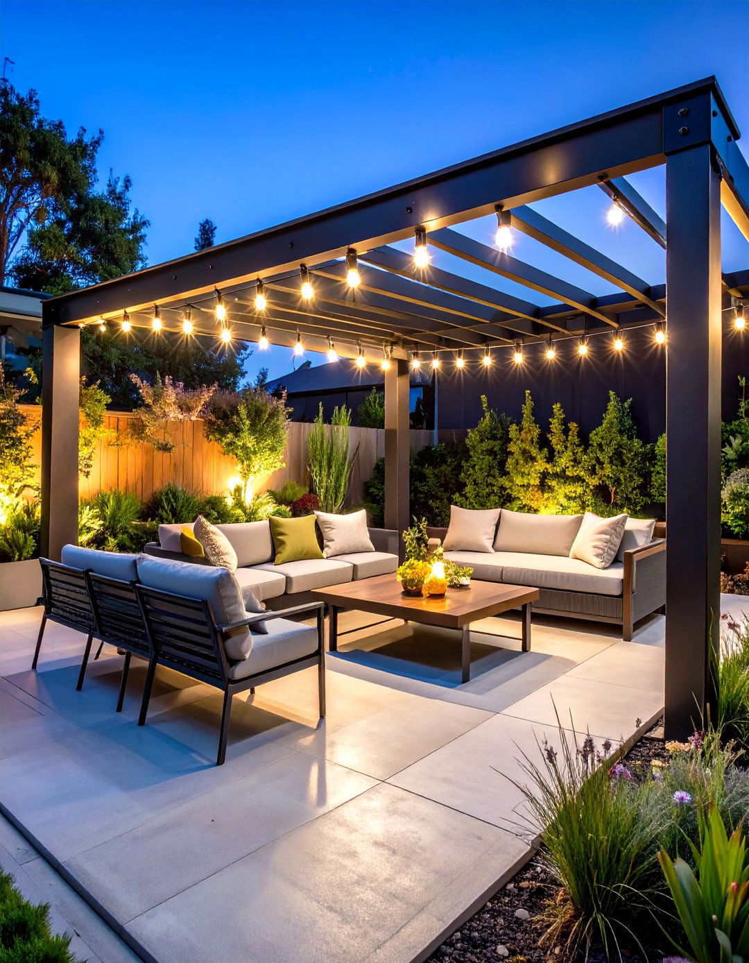 Industrial Chic Patio With a Pergola - 20 Patio With a Pergola Ideas