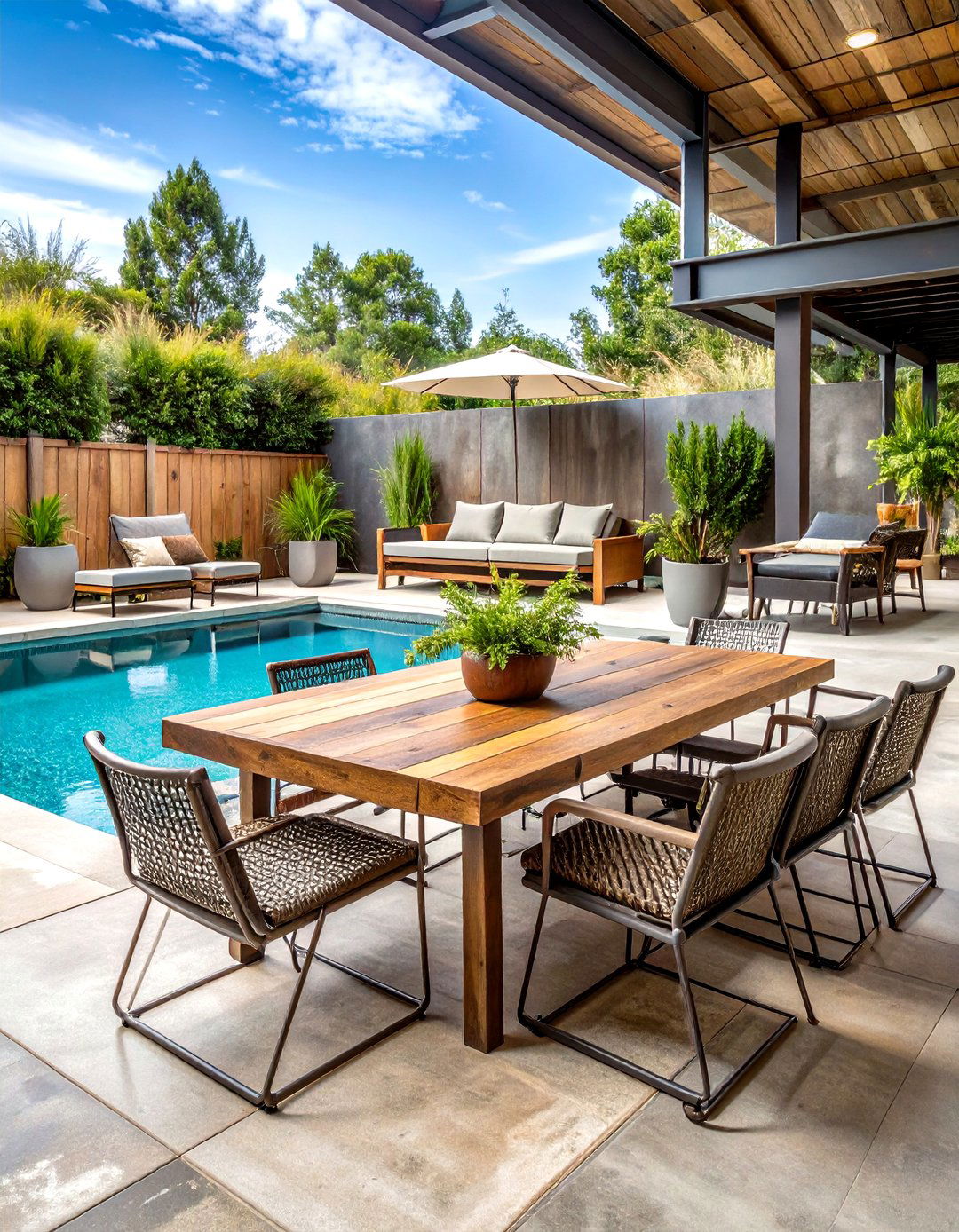 Industrial Chic Pool Furniture Set - 20 Pool Furniture Ideas