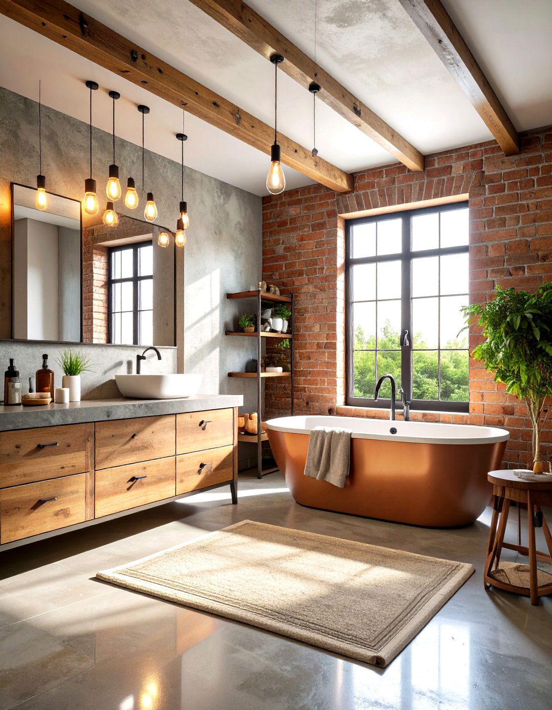 Industrial Chic Primary Bathroom - 20 Primary Bathroom Ideas