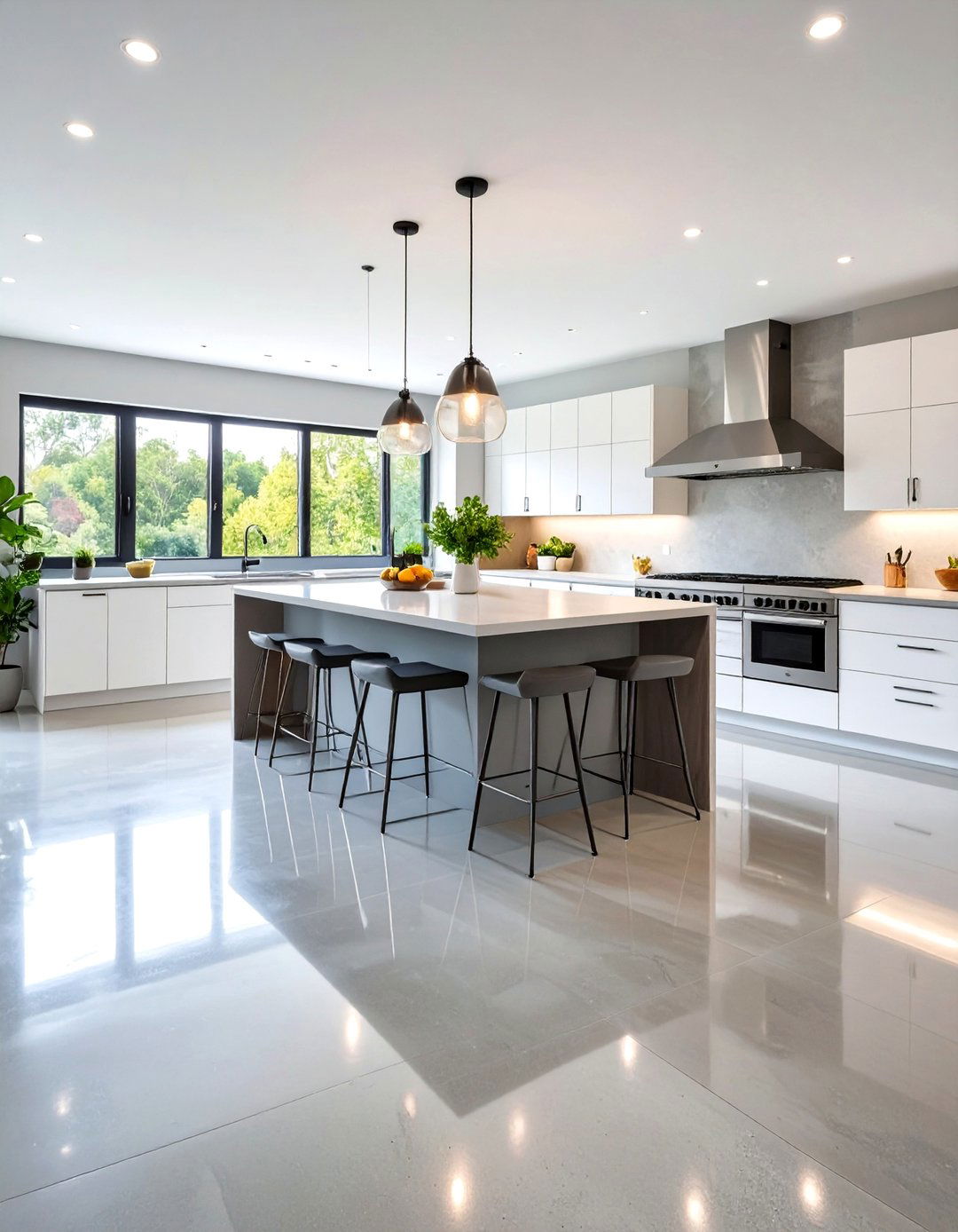 Industrial Concrete Kitchen Flooring - 20 Kitchen Flooring Ideas