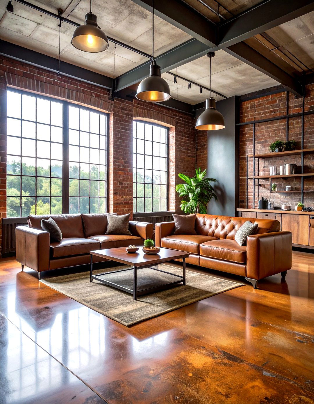 Industrial Concrete Stained Man Cave Flooring - 20 Man Cave Flooring Ideas