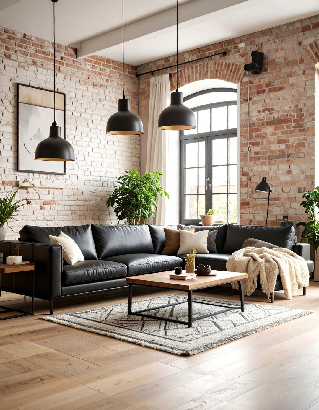 Industrial Cream and Black Living Room - 20 Cream and Black Living Room Ideas