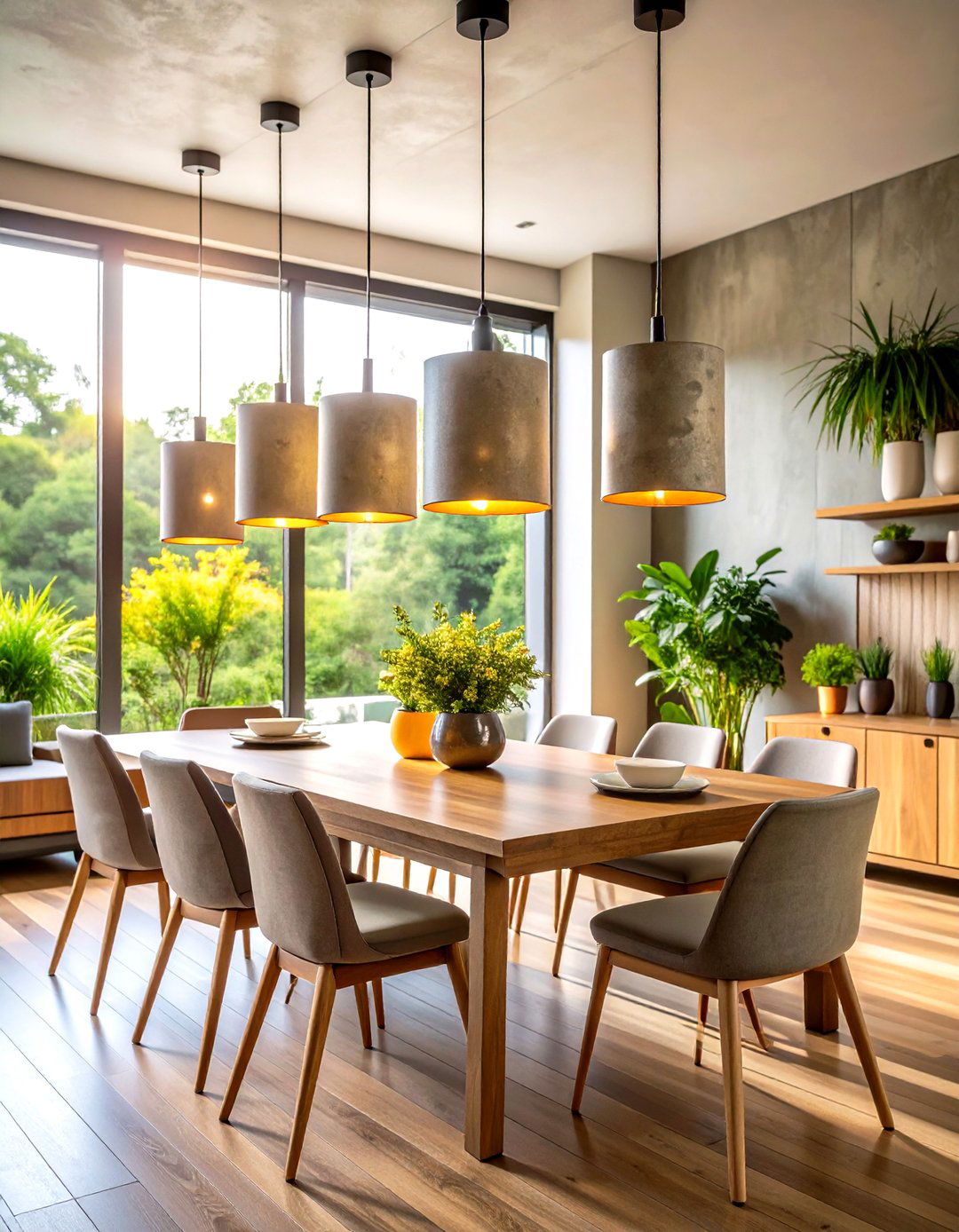 Industrial Decor Concrete Pendant Lighting - 20 Industrial Decor Ideas