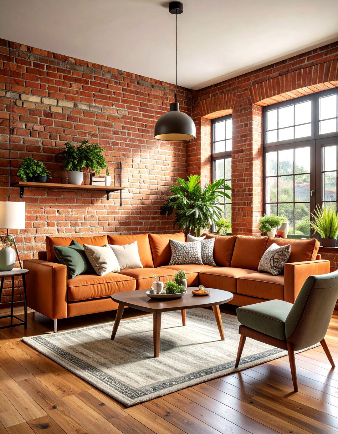 Industrial Decor Exposed Brick Accent Walls - 20 Industrial Decor Ideas
