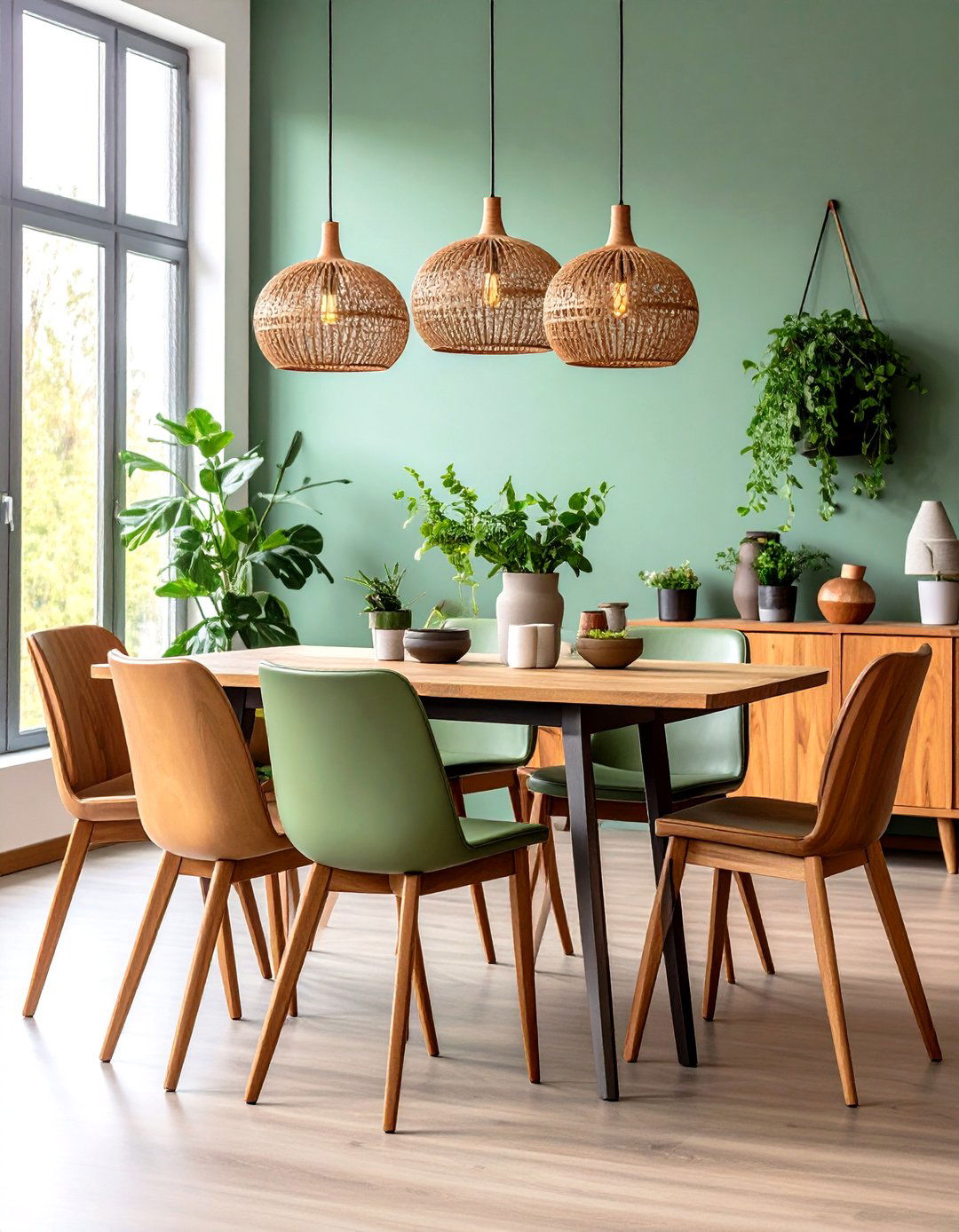 Industrial Dining Room with Metal and Wood Chair Combinations - 20 Industrial Dining Room Ideas