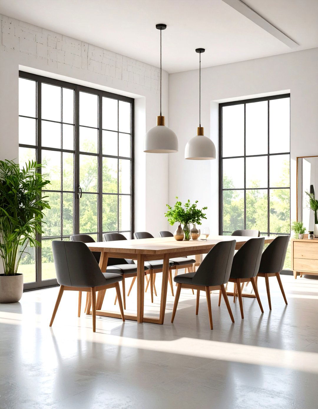 Industrial Dining Room with Natural Light Maximization - 20 Industrial Dining Room Ideas