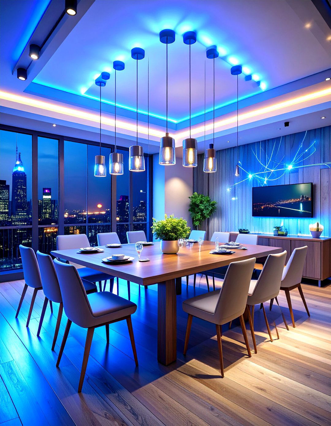 Industrial Dining Room with Smart Technology Integration - 20 Industrial Dining Room Ideas